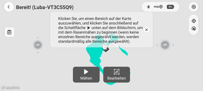 App des Mammotion Luba AWD 3000