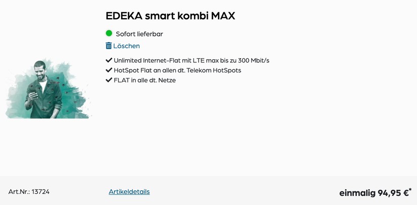 Schnelles und unlimitiertes Datenvolumen ist im Telekom-Netz teuer. Bei Edeka Smart gibt es aktuell die besten Preise.