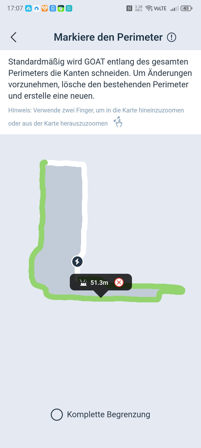 Auch das Mähen der Rasenkante kann man konfigurieren.