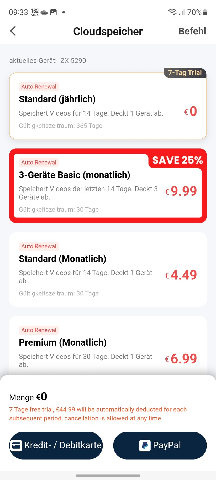 7Links-IPC-675: App, Inbetriebnahme, Einstellungen, Sichtfeld