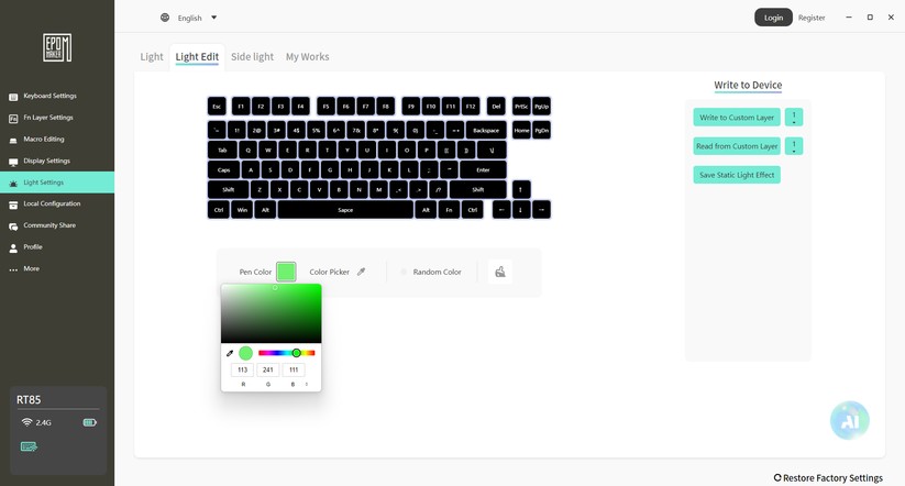 Epomaker RT85 - Bilder App 