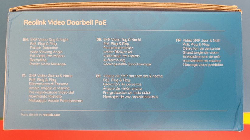 Reolink Video Doorbell: 5 Megapixel, Sichtfeld: 134° horizontal 97° vertikal, 180° diagonal