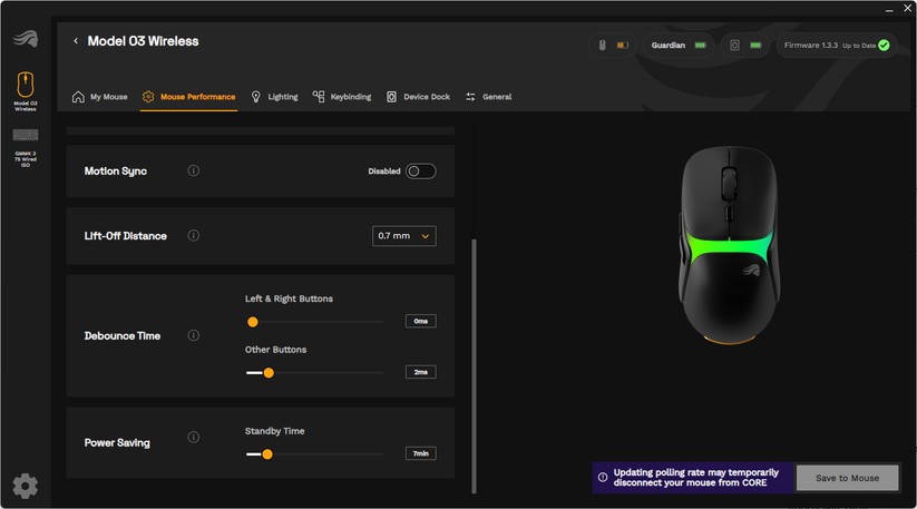 Glorious Model O3 Wireless - Bilder App