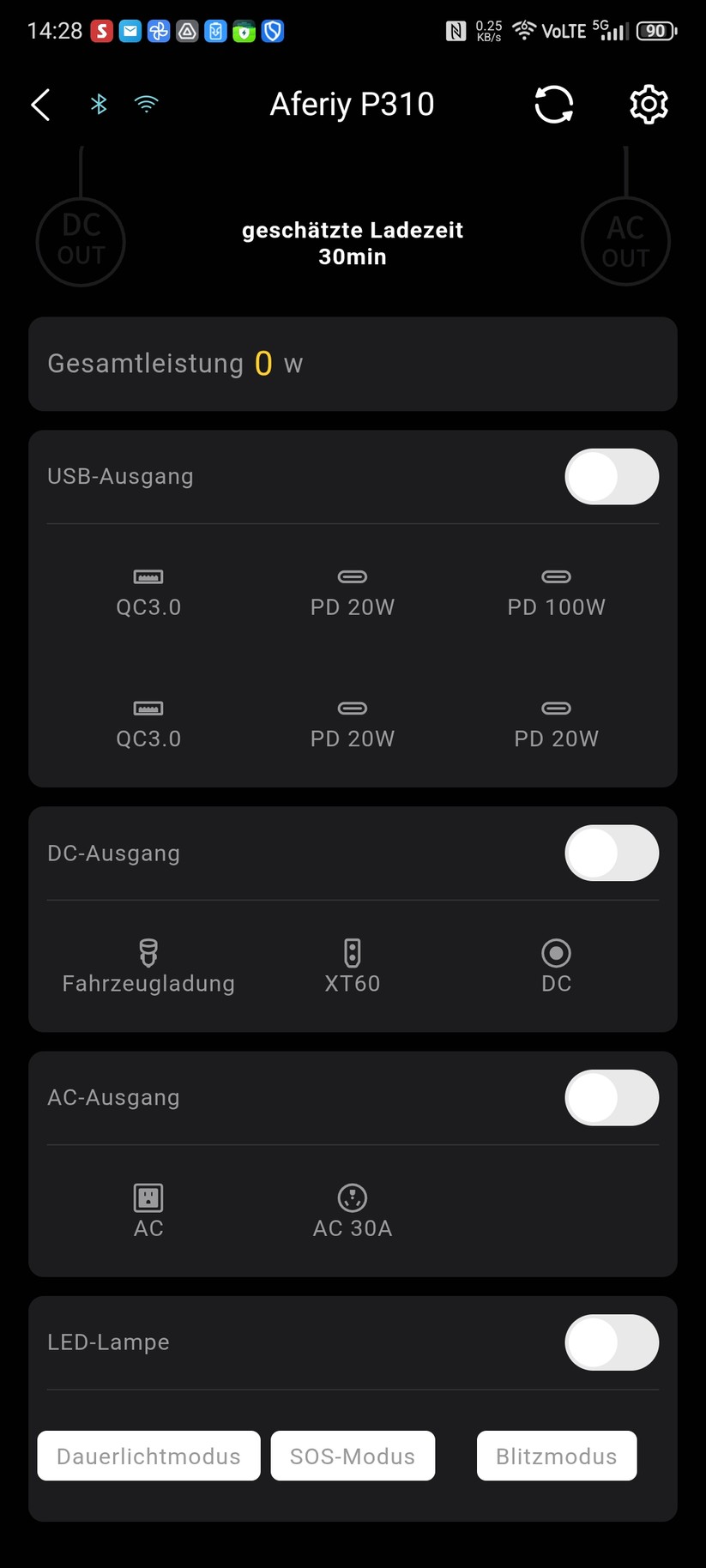 Mit der App Bright EMS lässt sich die leistungsfähige Aferiy-Powerstation P310 bedienen. Historische Daten zu Lade- und Entladevorgängen bietet sie allerdings nicht. Zudem sind einige Übersetzungen fehlerhaft.