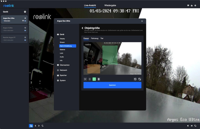 Reolink Argus Eco Ultra: Einstellungen mit Desktop-App