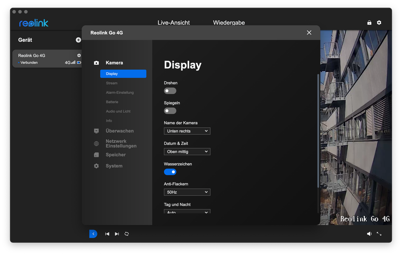 Reolink Go 4G/LTE: Desktop-Anwendung
