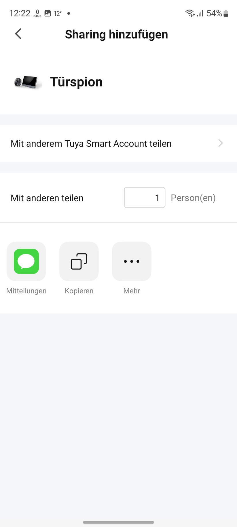Digitaler Türspion Tmezon MZ-DV11 wird über die Tuya-App gesteuert.