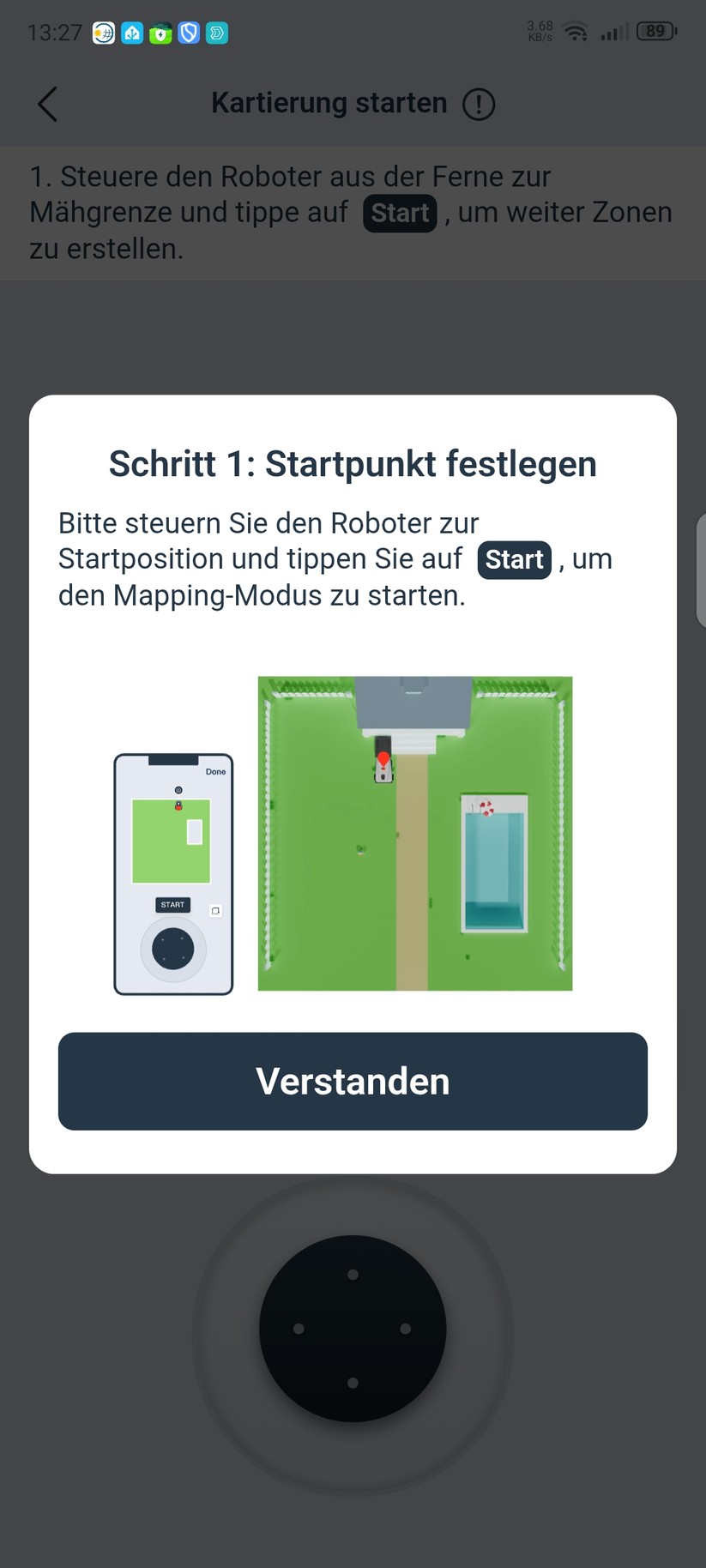  Kartierung, Einstellungen und Mähen