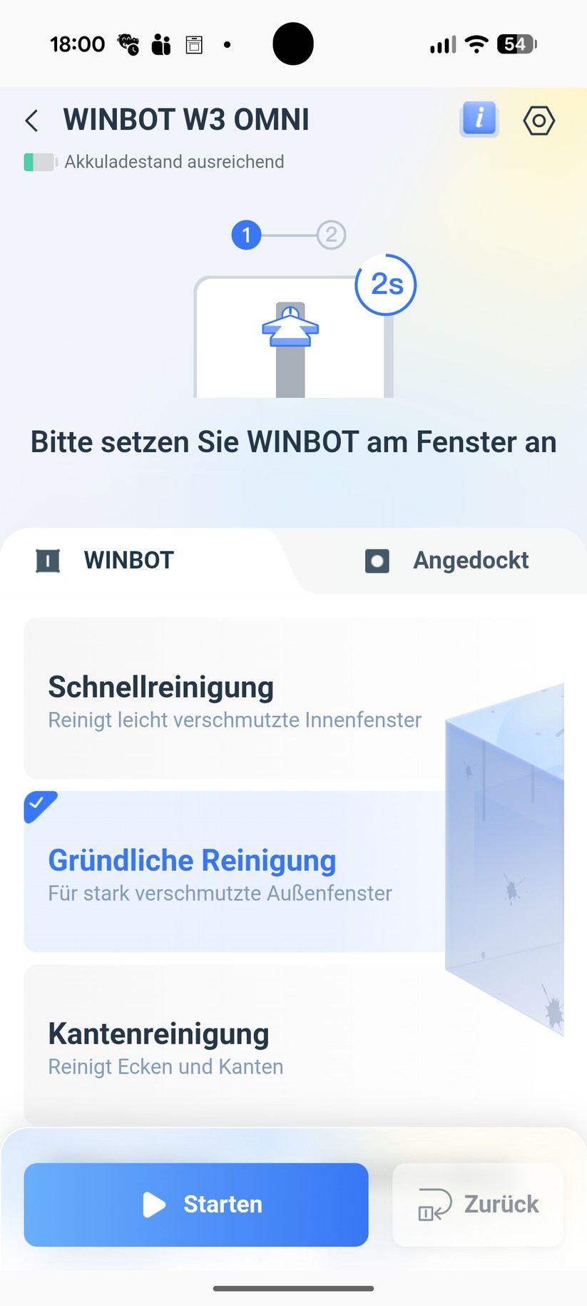 Ecovacs Winbot W3 Omni – App & Einrichtung