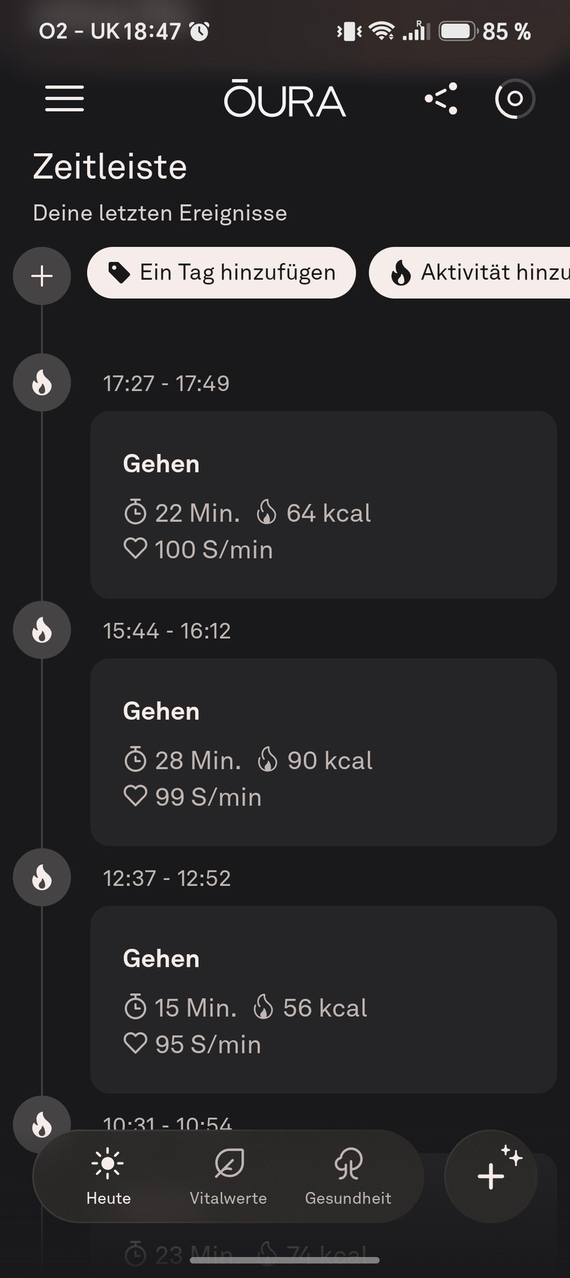 Oura Ring 5: App-Screenshots