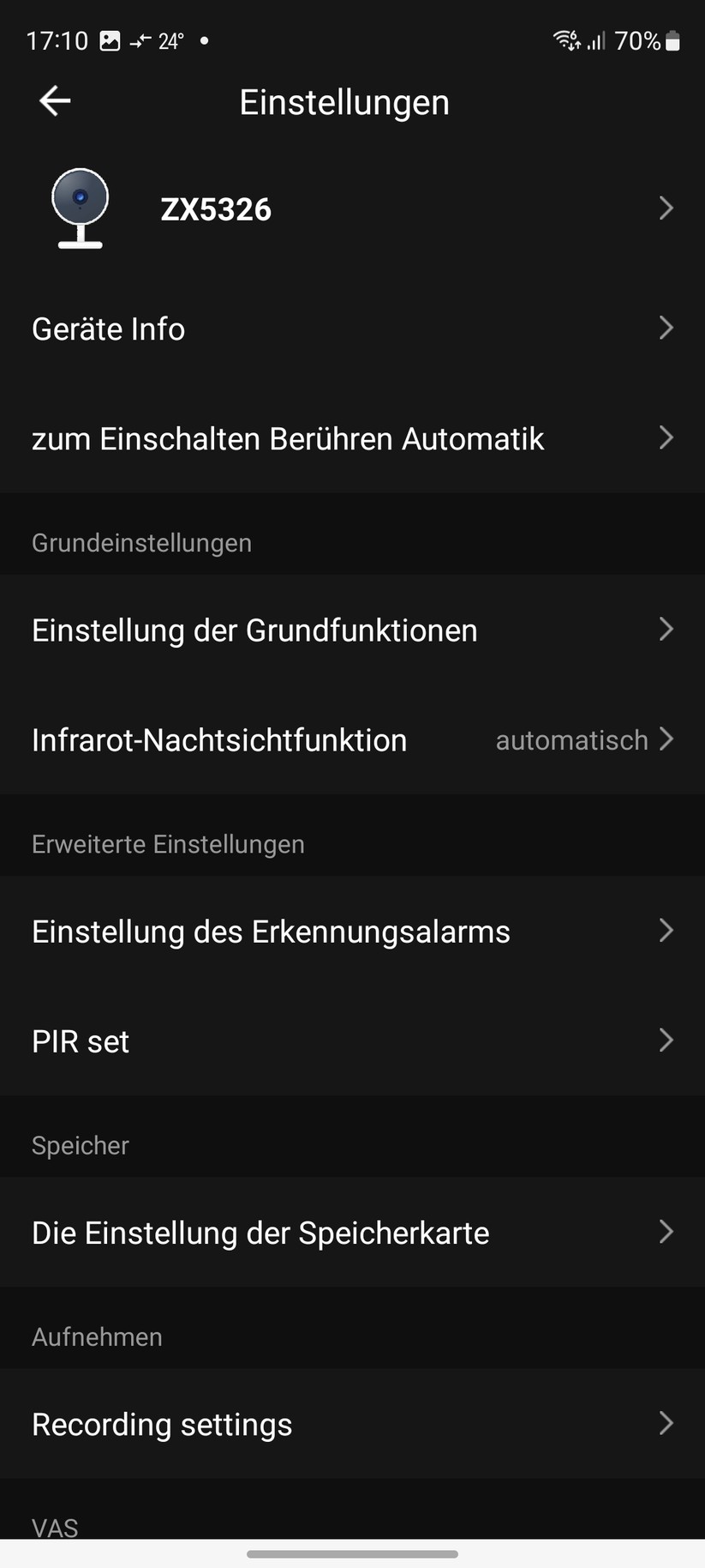 Visortech Floodlight Cam ZX-5326: Einrichtung und App-Einstellungen