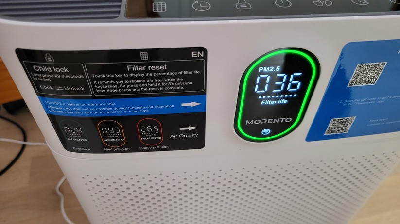 Luftreiniger Morento HY4866-WF: Die Klassifizierung der Luftqualität fällt zu optimistisch aus. Die WHO hat den Grenzwert für die Feinstaubkonzentration nach PM 2.5 auf 5 µg/m³ im Jahr 2021 gesenkt. In der EU gilt noch ein Grenzwert von 25 µg/m³. Zumindest ab diesem Wert sollte man nicht mehr von guter Luft sprechen,