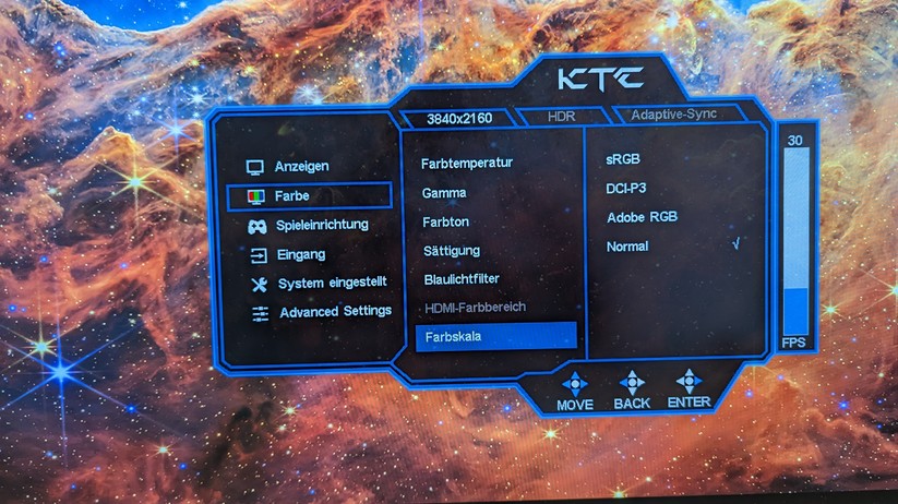 KTC G42P5 Einstellungen
