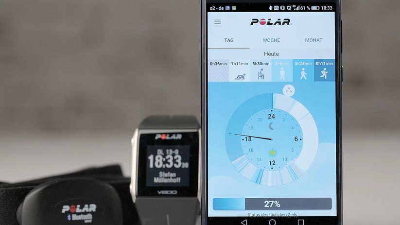 Die App zeigt dem Nutzer den aktuellen Tagesfortschritt an – und wie hart er noch arbeiten muss, um sein Ziel zu erreichen.