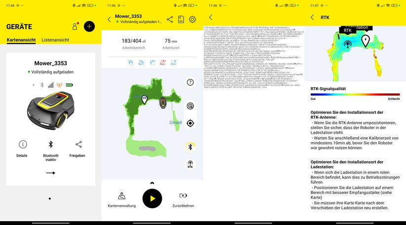 Mit der App Outdoor Robots wird der Kärcher RCX 6 gesteuert. Leider ist die App nicht frei von Fehlern.