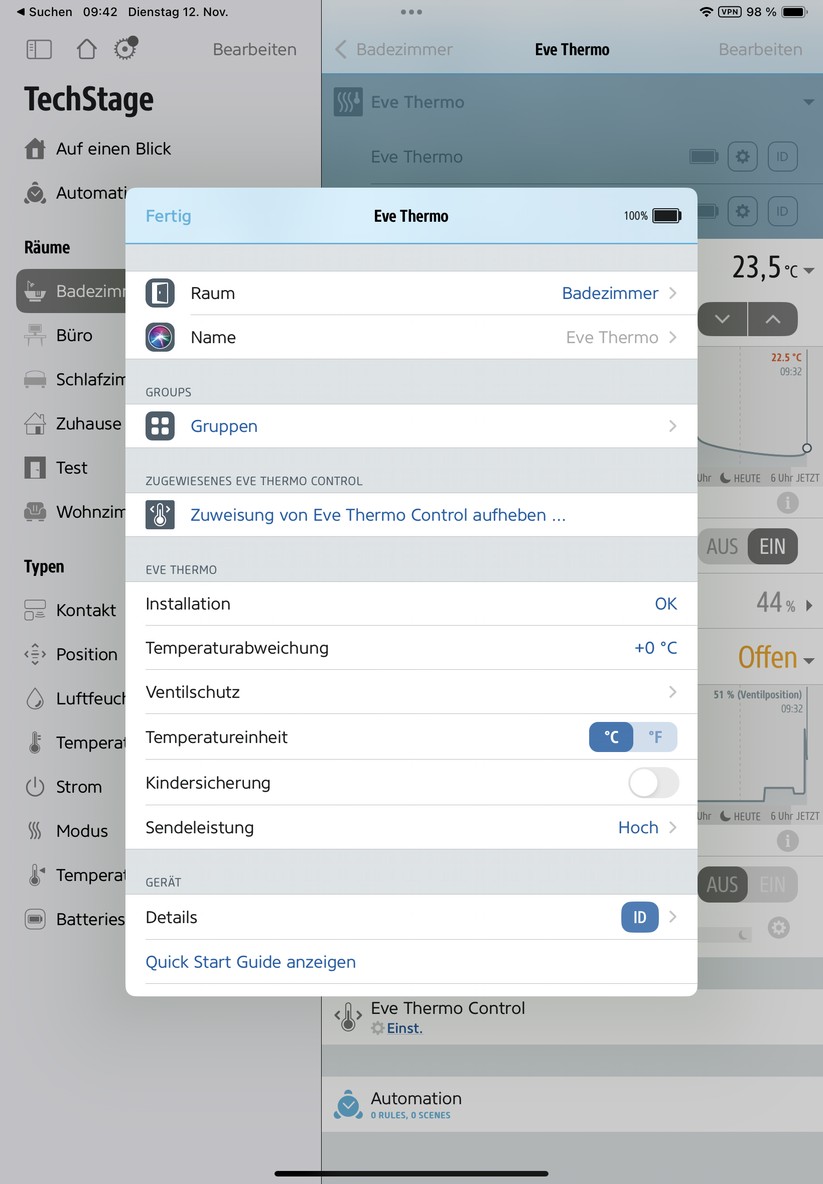  Konfiguration mit Eve-App