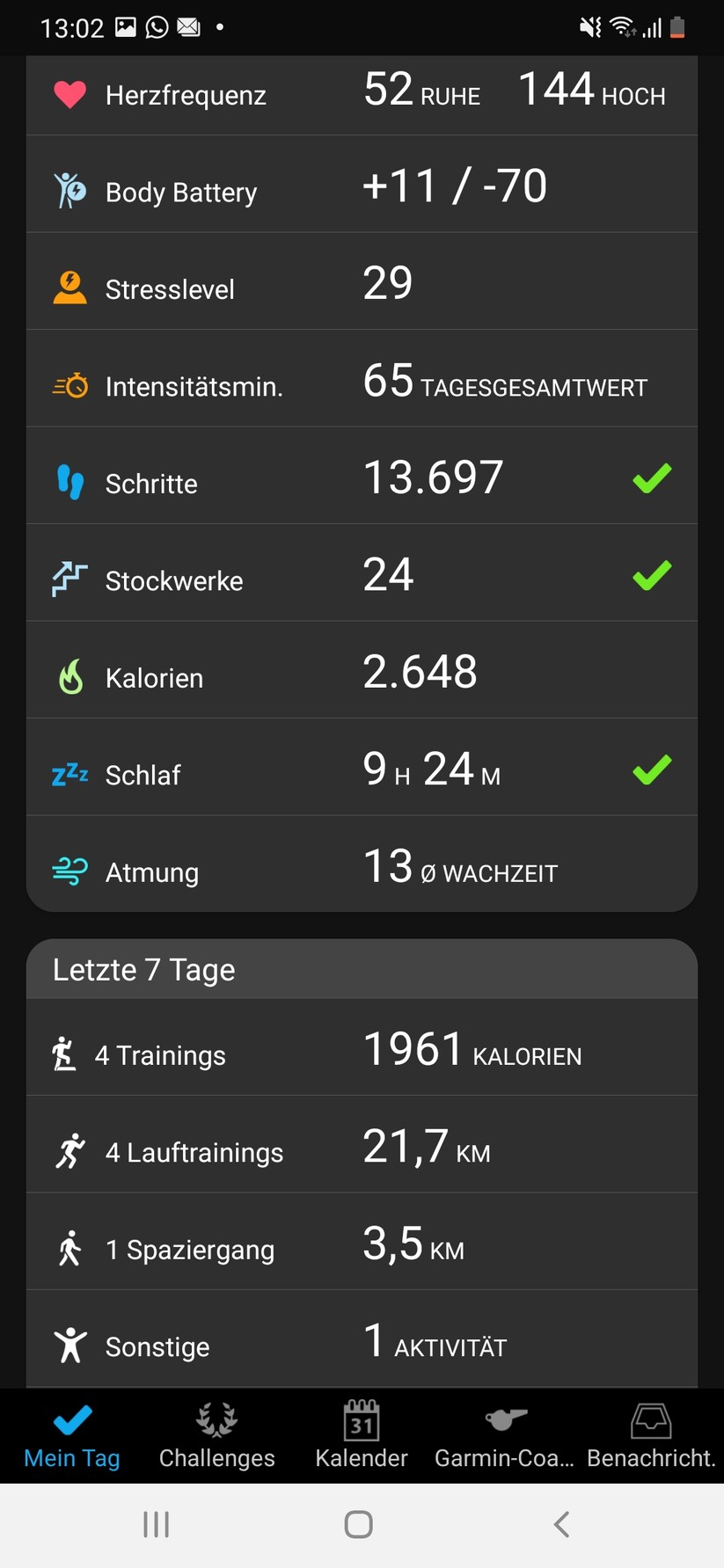 Garmin Connect auf Garmin Enduro
