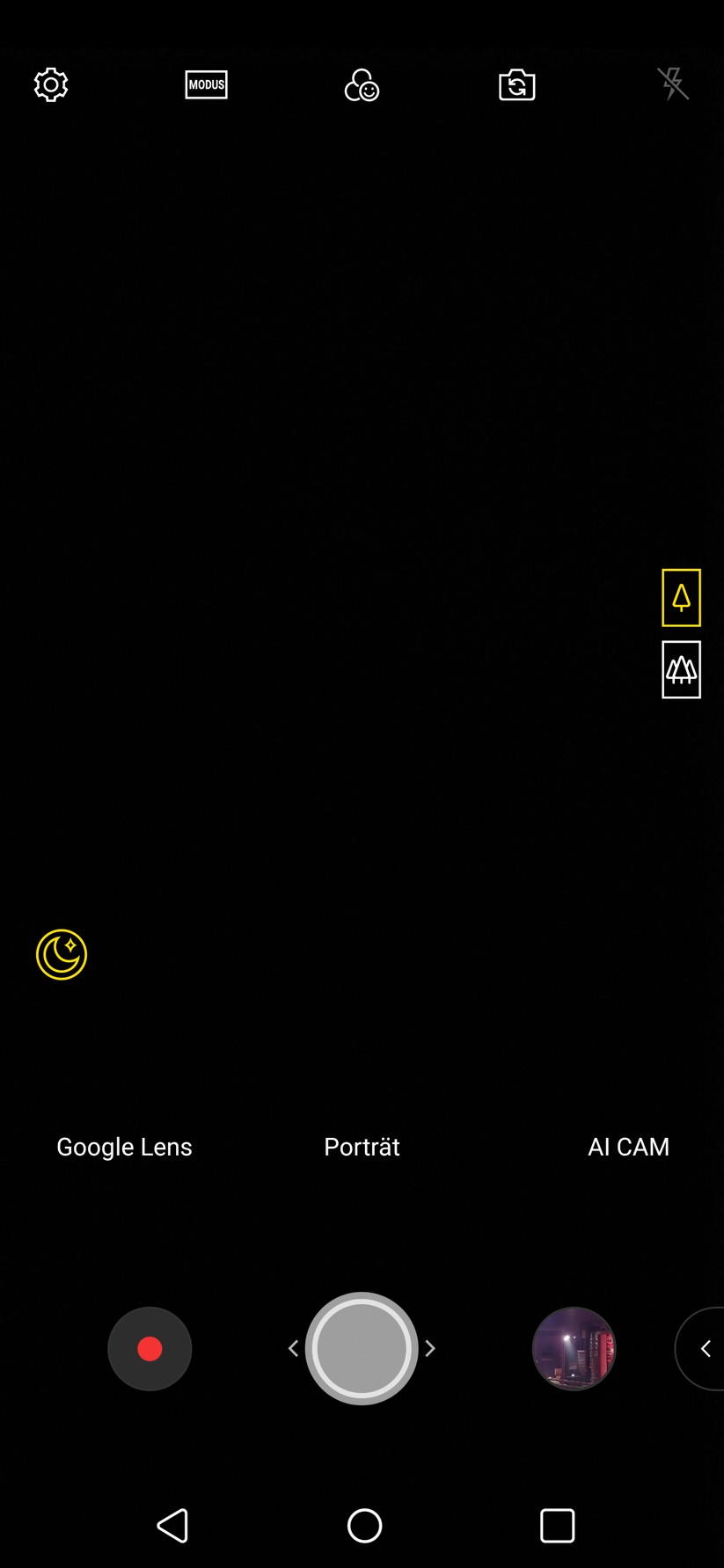 Oberfläche der Kamera-App