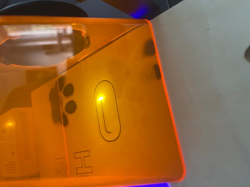 Der Laser bei der Arbeit.