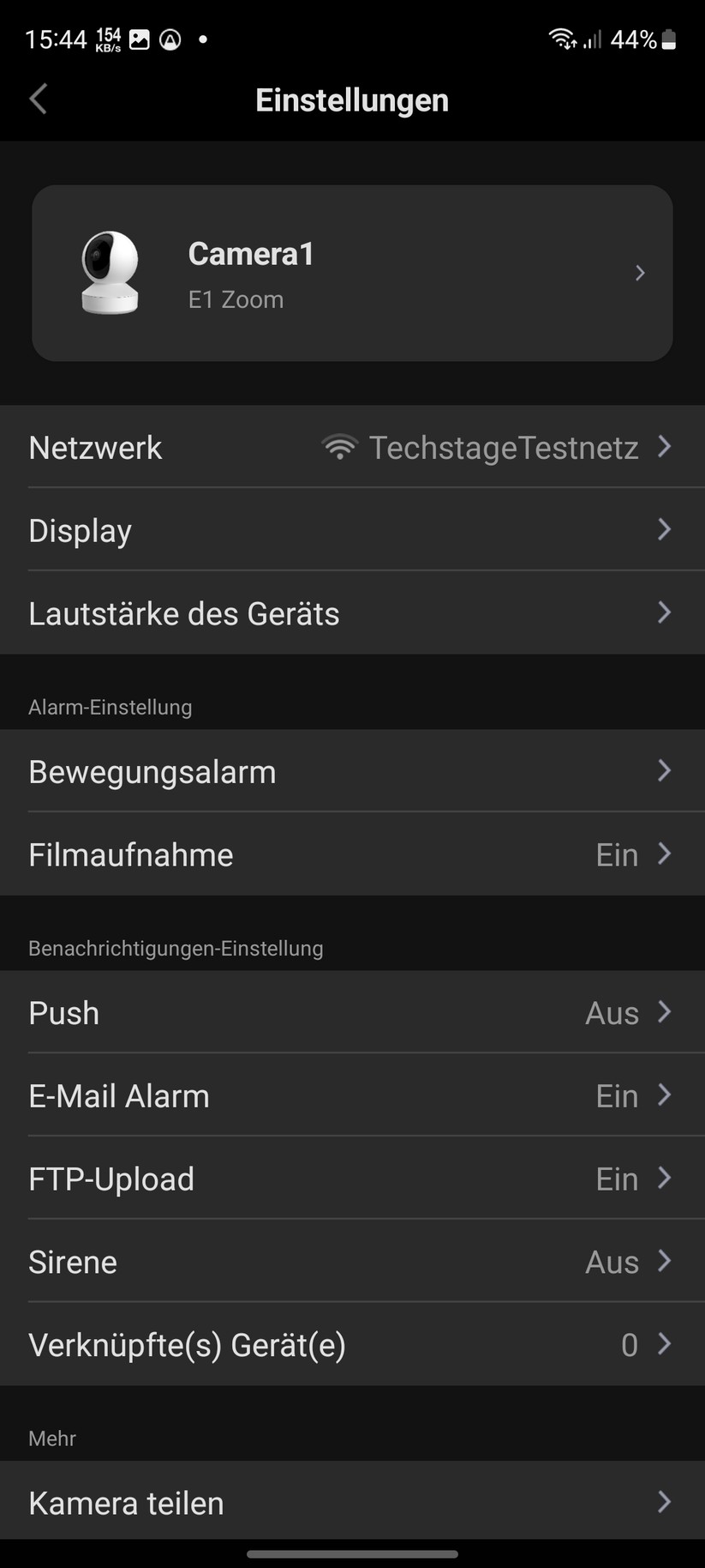 Reolink E1 Zoom: Einstellungen
