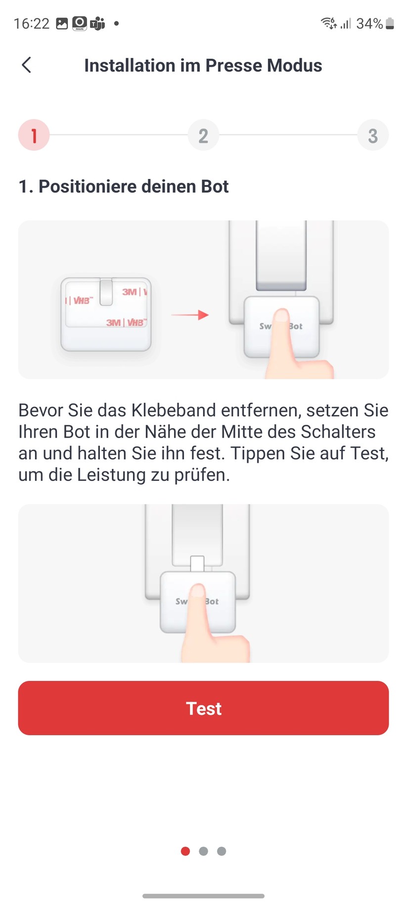 Die Einrichtung der Switchbot-Komponenten erfordert eine Registrierung. Ansonsten ist der Setup-Prozess sehr einfach. Während der Einbindung liefert die App informative Erklärungen, Grafiken und Videos zu den einzelnen Komponenten hinsichtlich Einrichtung, Konfiguration und Betrieb. Vorbildlich.