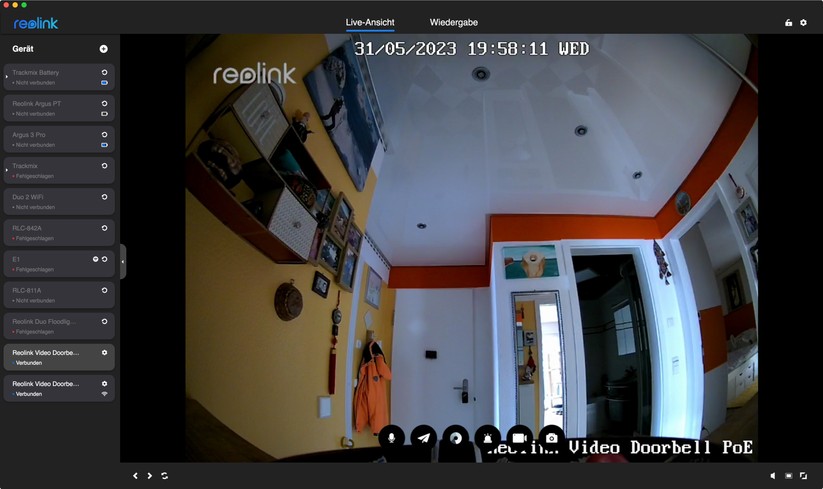 Reolink Video Doorbell WiFi/PoE: Desktop-App