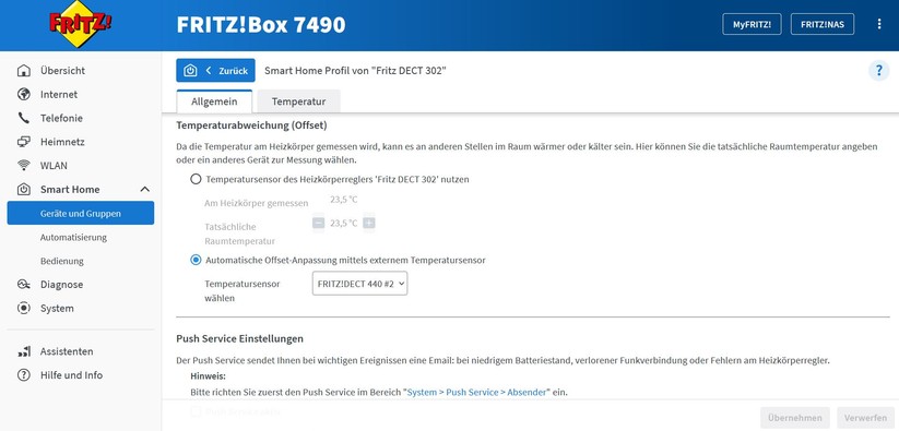 Fritzdect 302: Um alle Funktionen des AVM-Thermostats nutzen zu können, müssen Anwender die Fritzbox-Oberfläche verwenden.