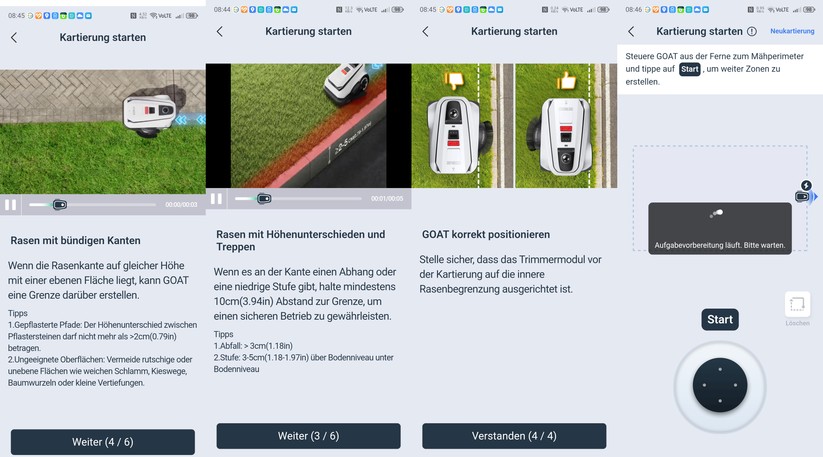 Die Ecovacs-App unterstützt die Kartierung mit zahlreichen Tipps.