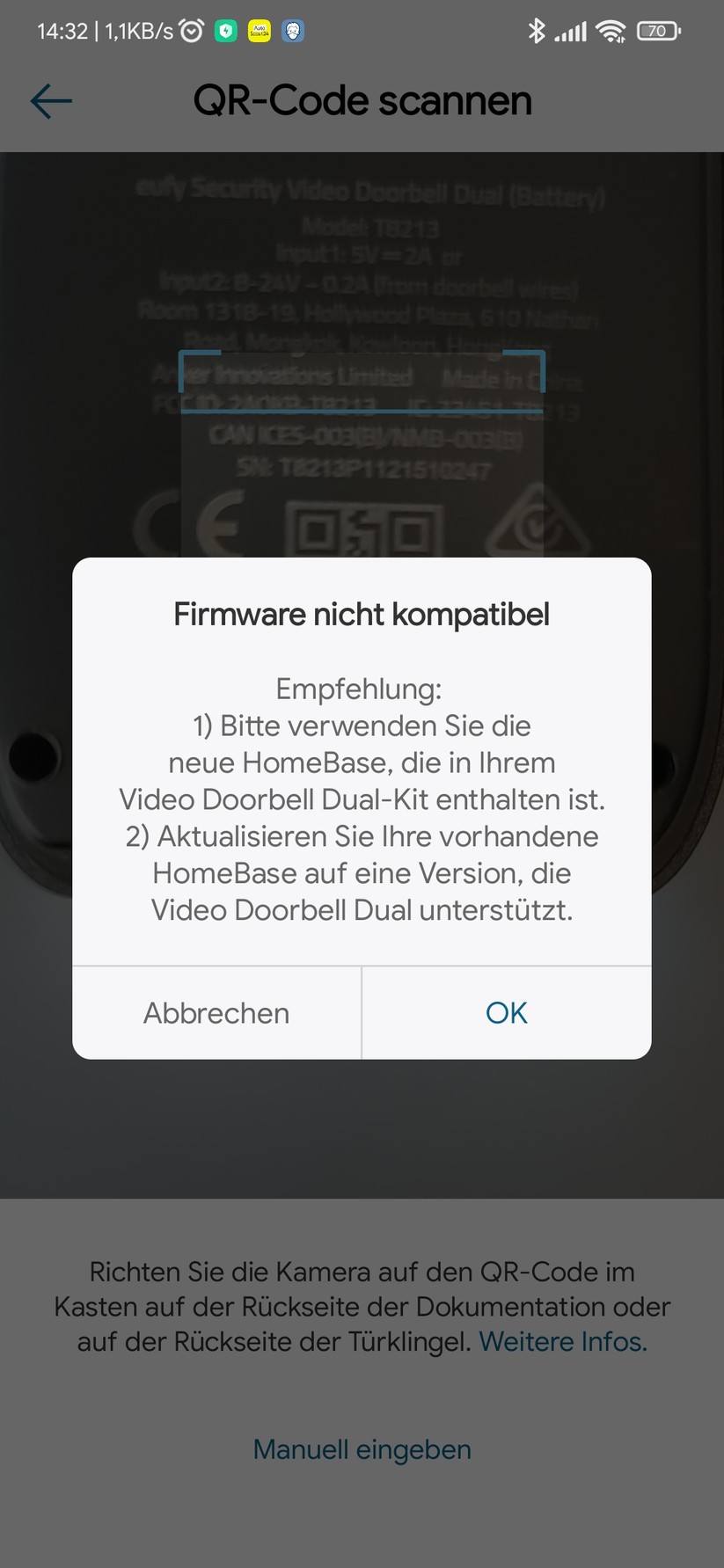 Eufy Video Doorbell Dual - App