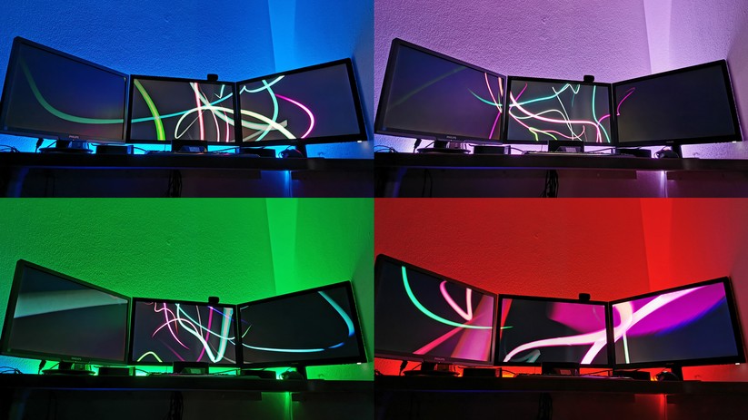 LED-Strips kann man flexibel einsetzen und ansteuern - hier etwa beleuchten sie den Arbeitsplatz stimmungsvoll. 
