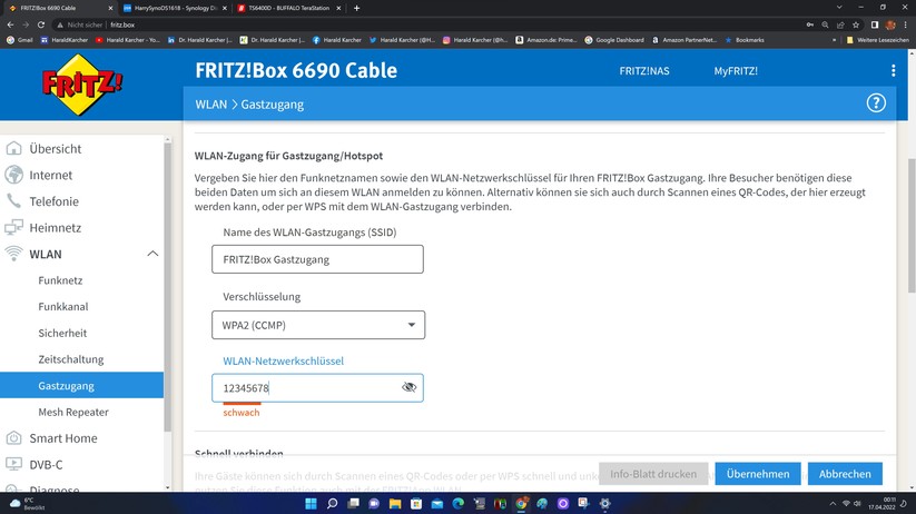 Fritzbox 6690 Cable - Konfiguration 