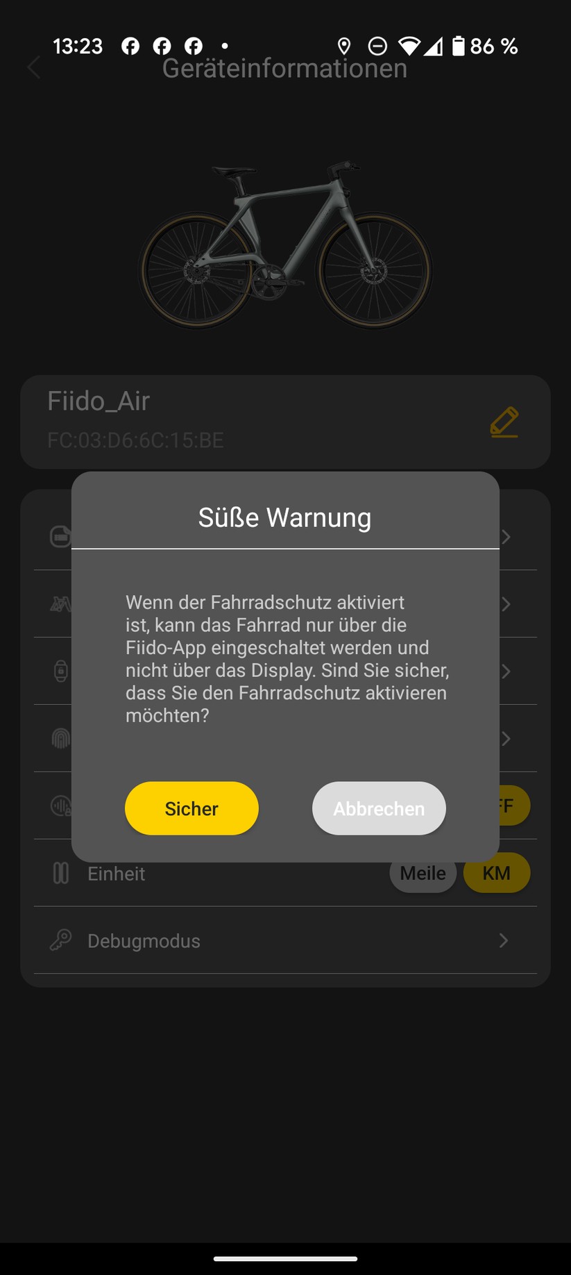 Fiido Air App Screenshot