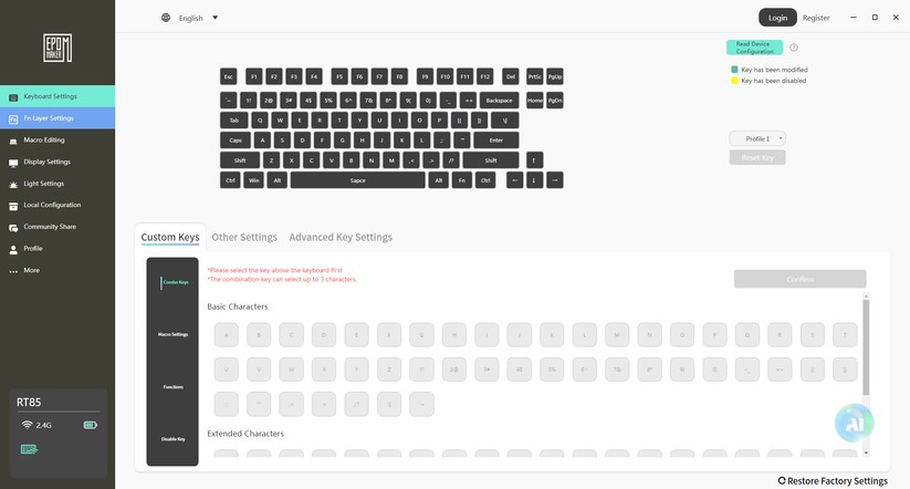 Epomaker RT85 - Bilder App 