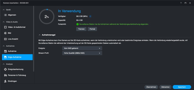 Synology BC500: Setup und Einstellungen