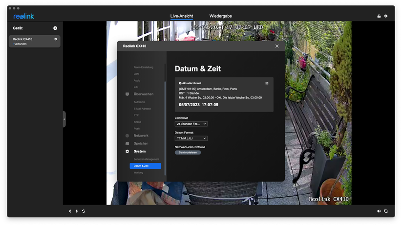Reolink CX410: Desktop-App