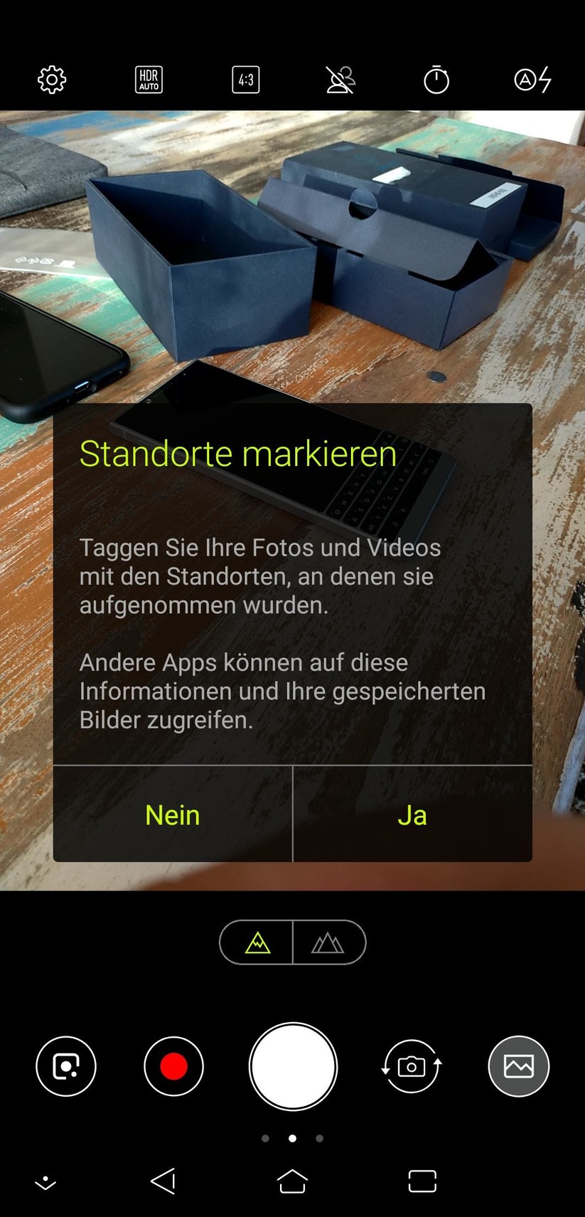 Oberfläche der Kamera