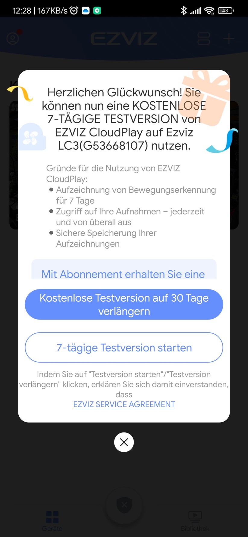 Ezviz LC3: App-Screenshots