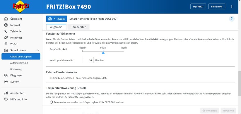 Fritzdect 302: Um alle Funktionen des AVM-Thermostats nutzen zu können, müssen Anwender die Fritzbox-Oberfläche verwenden.