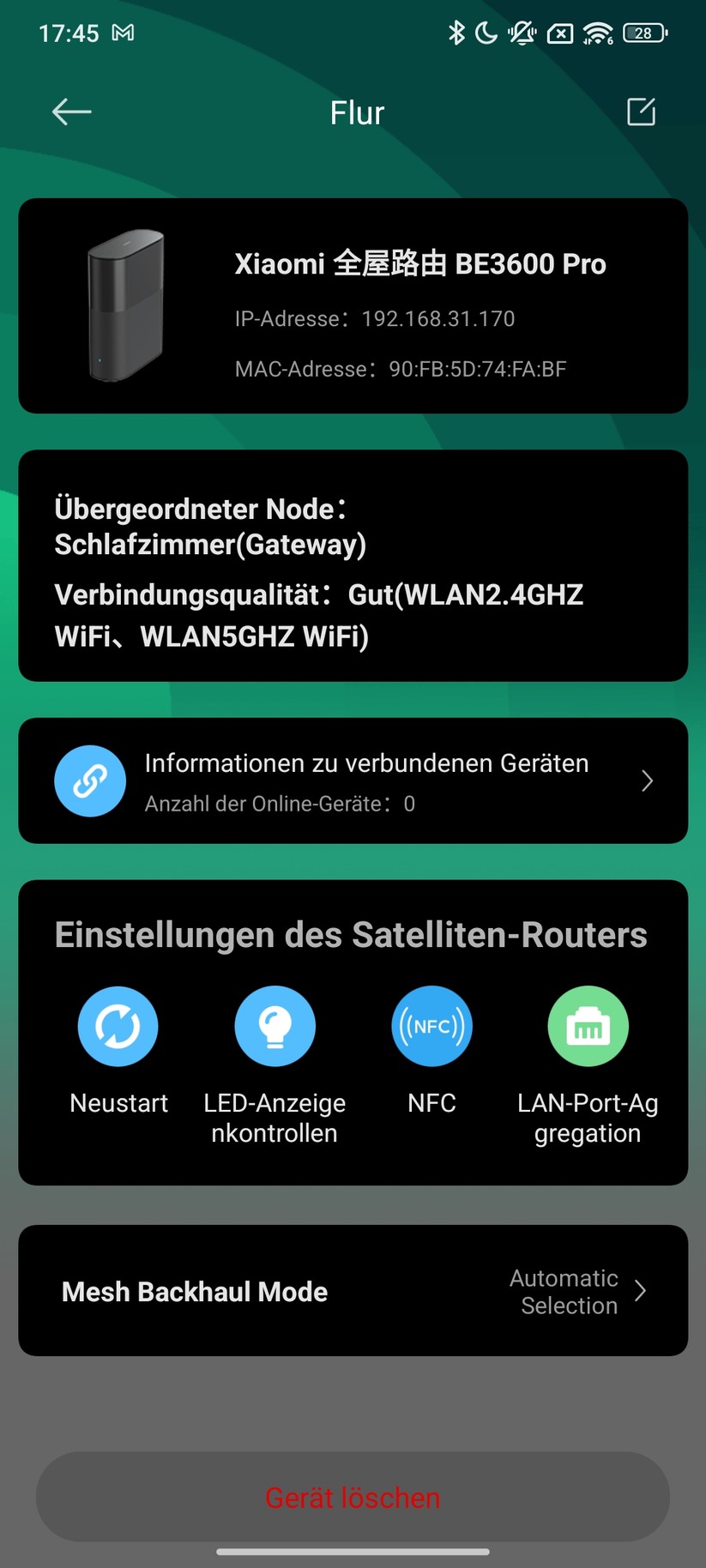 Xiaomi BE3600 Pro – App