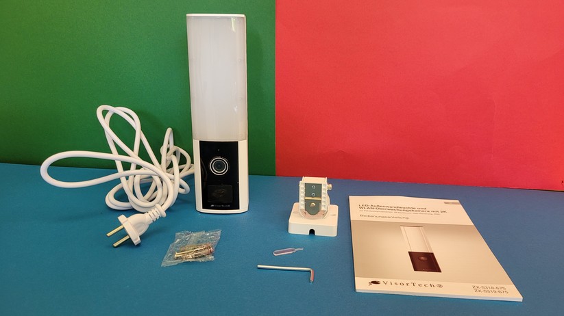 Visortech LED-Außenwandleuchte mit 2K-Überwachungskamera (ZX-5319-919)