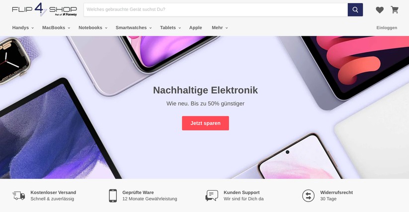 Filp4shop setzt vor allem auf Smartphones und Macbooks.