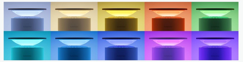 Switchbot Luftreiniger F6: Die integrierte LED-Beleuchtung signalisiert entweder die Luftqualität oder leuchtet in einer vom Anwender konfigurierten Farbe.