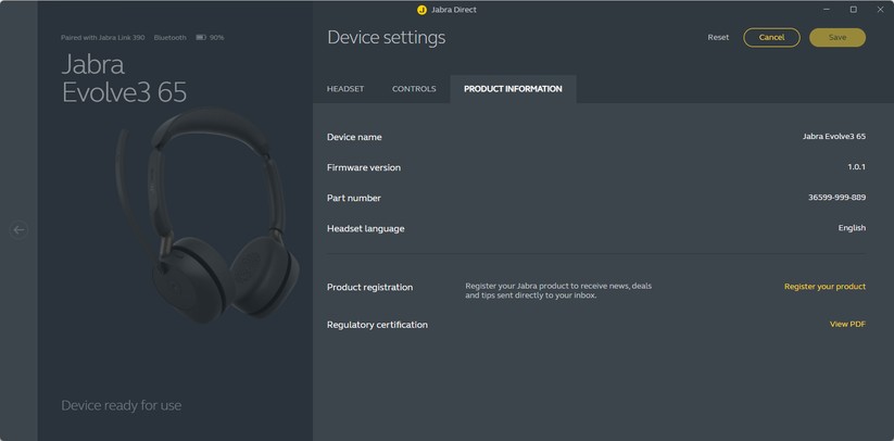 Jabra Evolve 3 65 - Bilder App