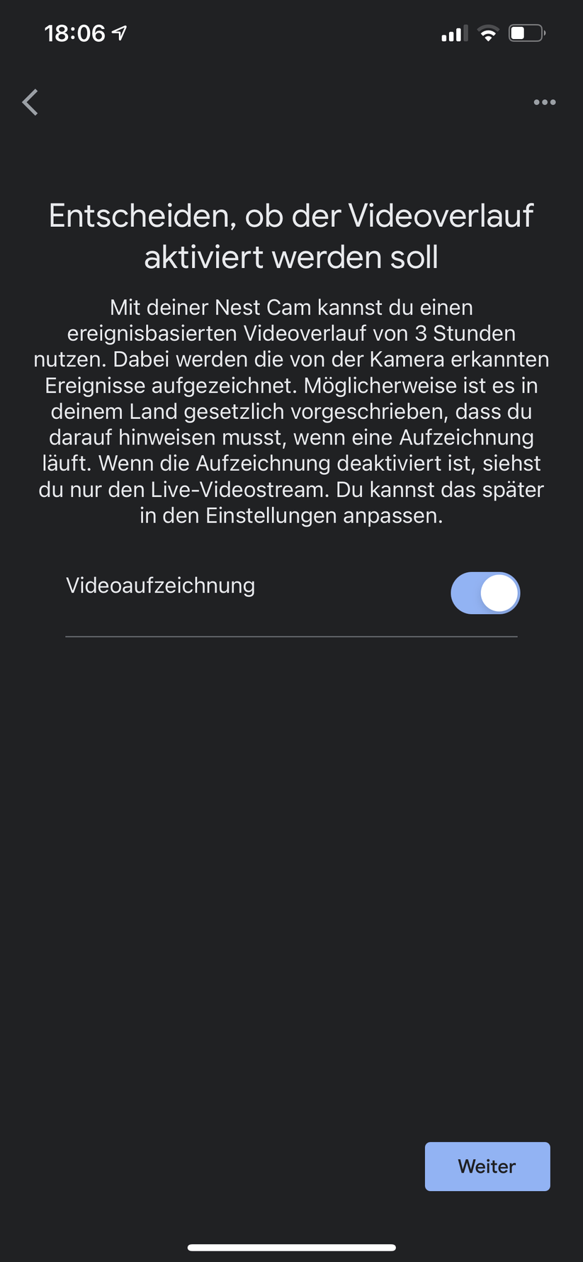 Google Home App für Nest Floodlight 