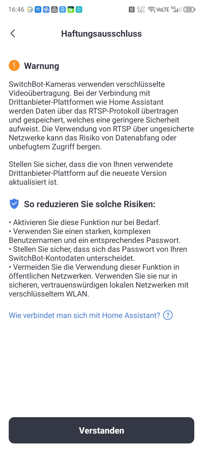 Damit die Einbindung des Videostreams in andere Systeme wie Home Assistant funktioniert, muss zuvor ein Kamera-Konto angelegt werden. Damit wird der RTSP-Stream aktiviert. 