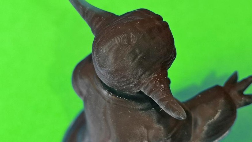 Resin-Druck: Die Layer sind gerade so erkennbar.