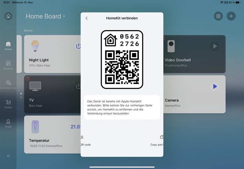 PTZ-Überwachungskamera Aqara E1: Inbetriebnahme, Homekit, Bedienung, Aufnahmen