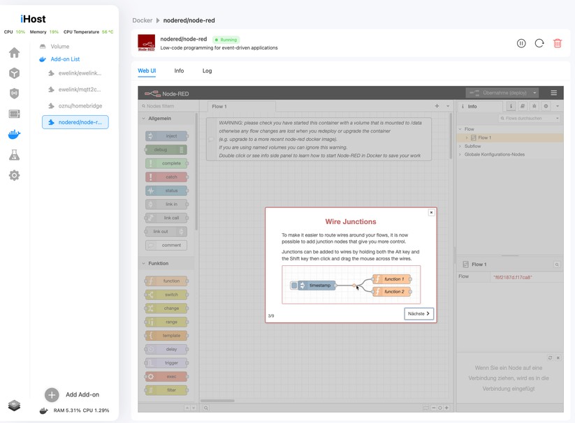 Smart-Home-Zentrale Sonoff iHost: Zigbee, Docker, Homebridge, Node-RED