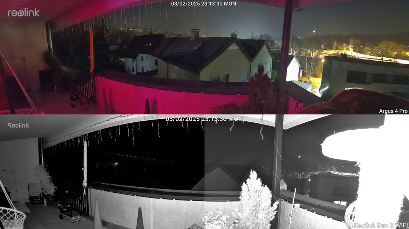Testaufnahme (Nacht): Reolink Duo 3 WiFi (16 MP) vs. Reolink Argus 4 Pro (7,3 MP)