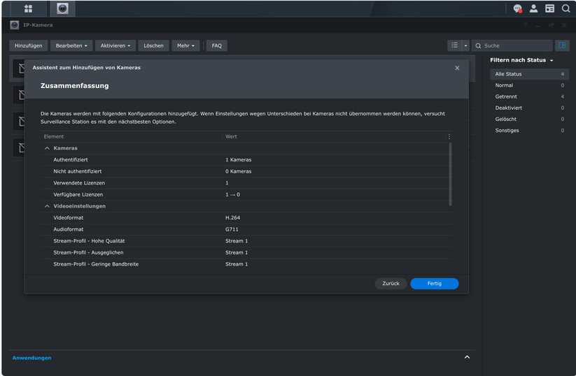 Reolink Duo 3 WiFi: Integration in Synology Surveillance Station